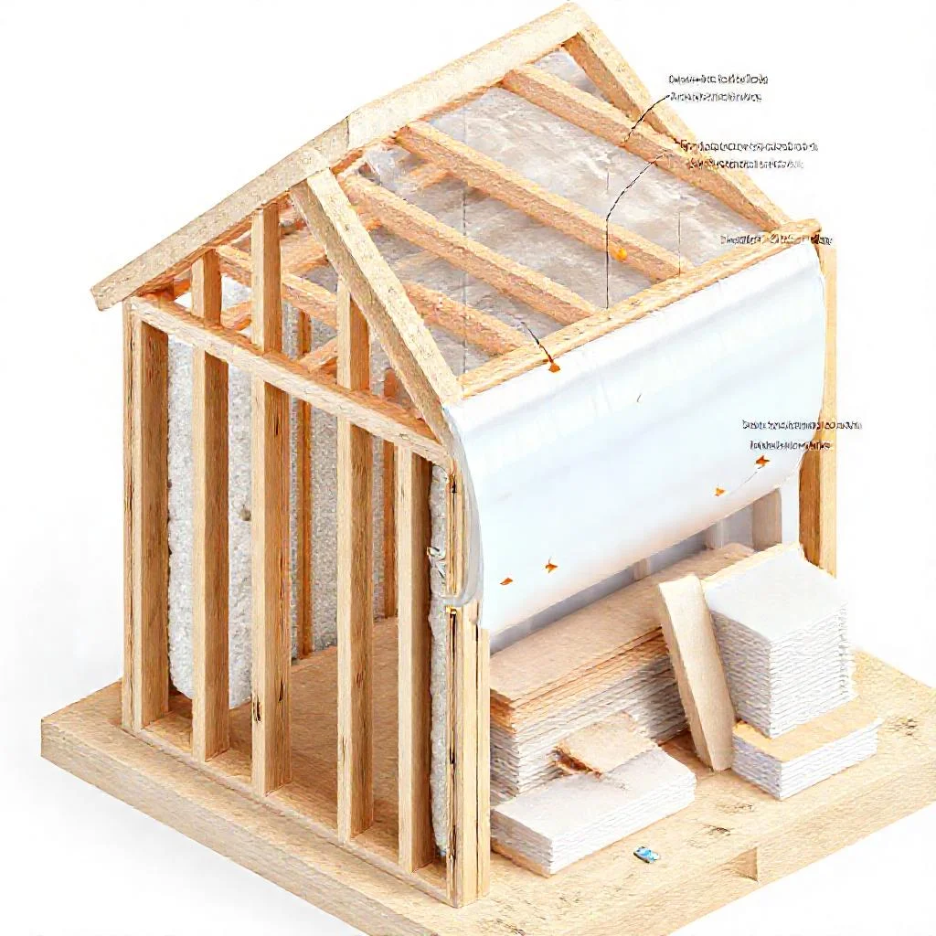 Иллюстрация к статье: Как выбрать пароизоляцию для каркасного дома и правильно её уложить
