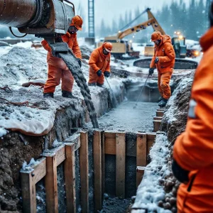 Фото по теме: Как залить фундамент зимой и не потерять прочность бетона