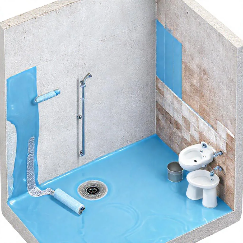 Иллюстрация к статье: Как сделать гидроизоляцию ванной комнаты под плитку